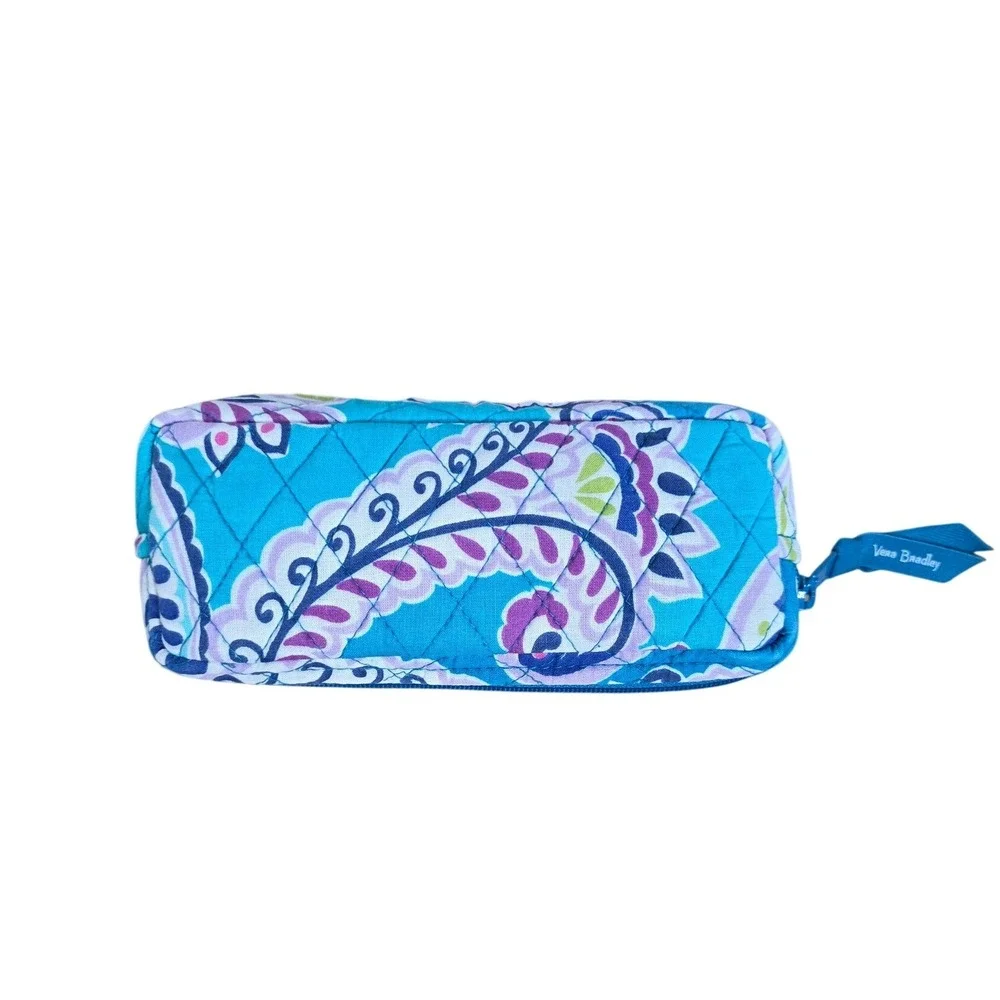 Vera Bradley retired Waikiki Paisley quilted zippered pencil cosmetic bag